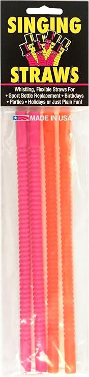 Smartwares 9 inch Whistling Singing Straws 4 pack, Plastic, Made in USA