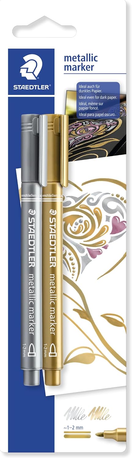 Staedtler 8323S Bk2 Metallic Marker Set of 2