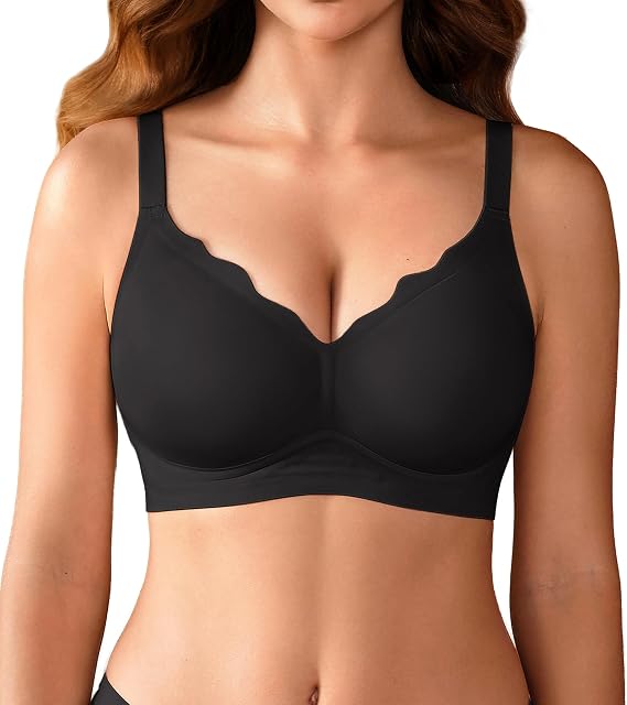 SHARICCA Seamless Jelly Bras for Women No Underwire Wireless Support- S-2XL
