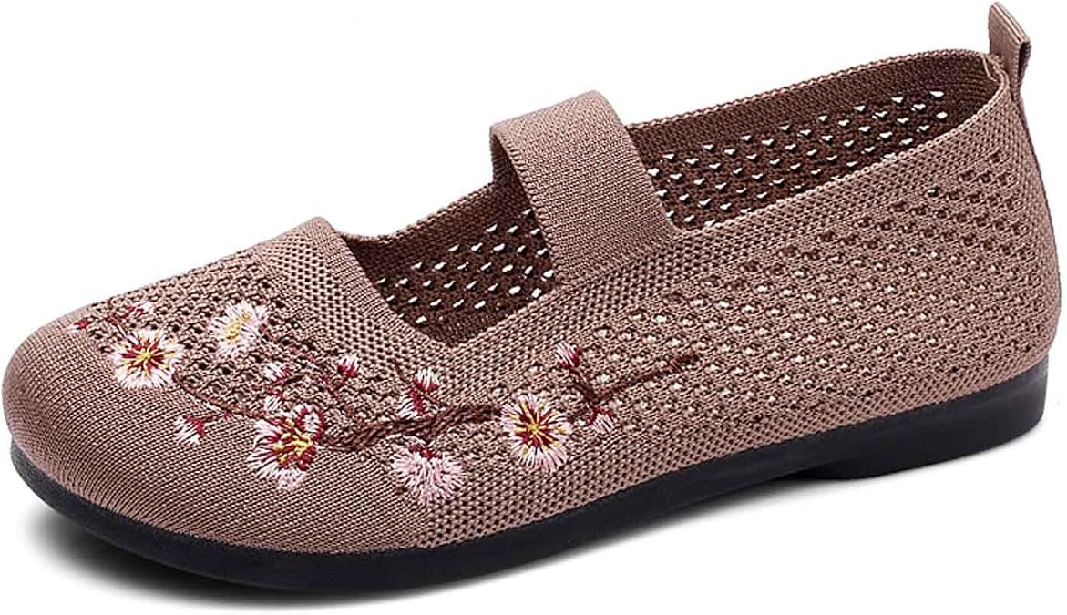 Women's Casual Shoes Embroidered Breathable Flat Comfortable Everyday Wear Versatile Design for Jeans and Relaxed Attire All Seasons