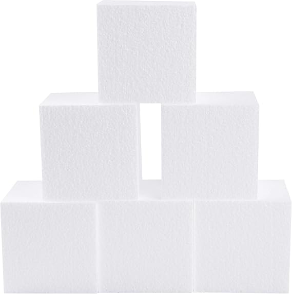 Silverlake 4x4x4 Craft Foam Cubes for Styrofoam Block Projects (6-Pack)