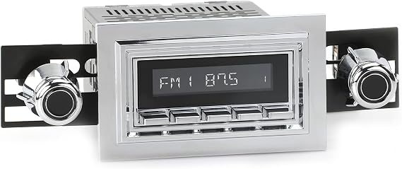 Retro Manufacturing HC-121-55-75 Hermosa Direct-Fit Radio for Classic Vehicle (Chrome Face and Buttons and Chrome Bezel)