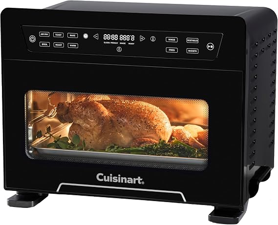 Cuisinart Digital Air Fryer Toaster Oven, 10-in-1, Family-Size Capacity | Air fryer toaster oven combo with 6 cooking functions, 4 presets, and a glass viewing window, fits a 4-lb. chicken, TOA-100