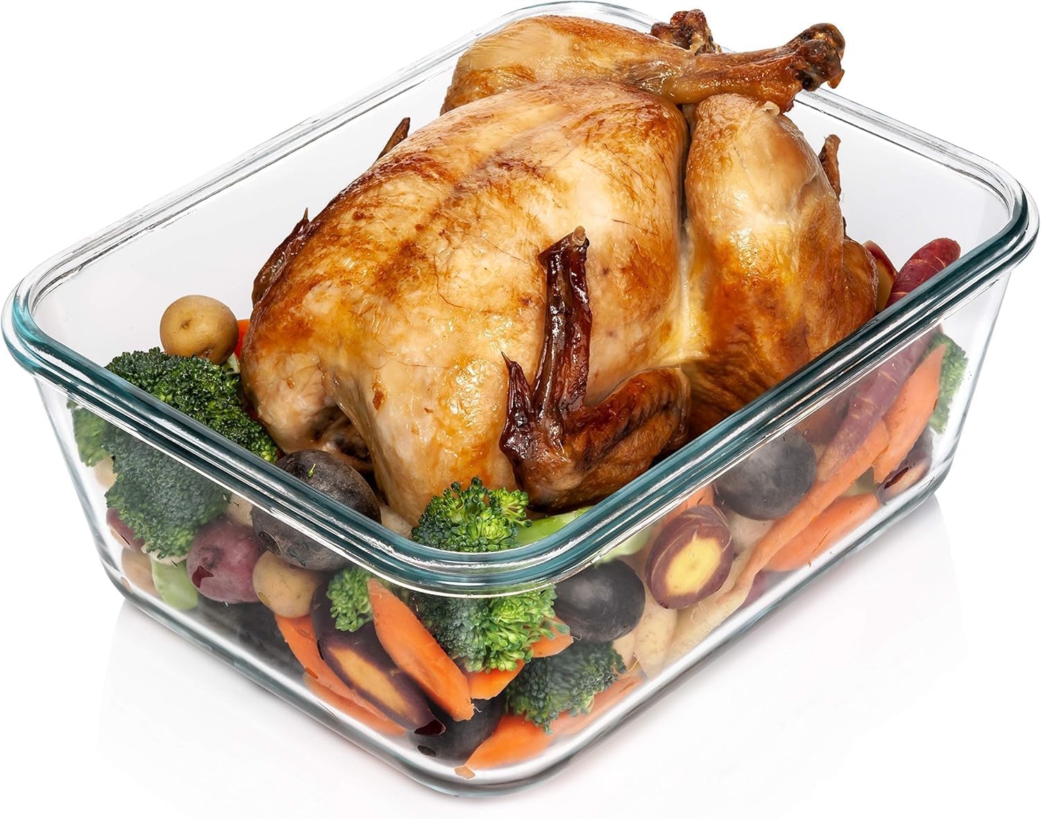 Razab 3300 ml  112 oz Large Glass Food Storage Containers with Lids, Airtight, Leakproof, BPA Free - Ideal for Meal Prep, Store Leftover & Lunch, Baking Casserole - Freezer, Microwave & Oven Safe