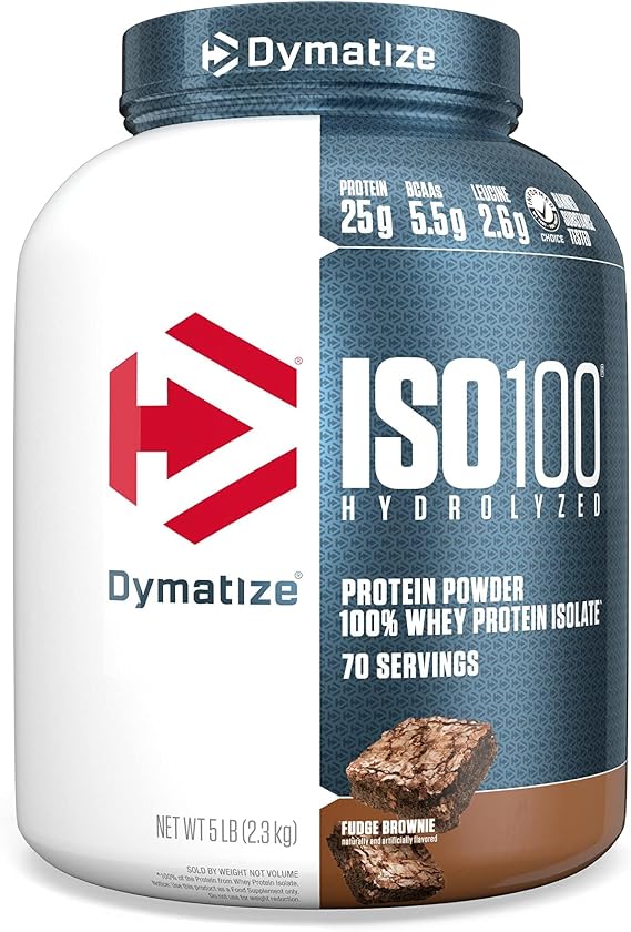 ISO-100 Fudge Brownie 5 Pounds/lbs Parallel Import | Protein 25g, Hydrolysis, Fast Absorption, Supports Muscle Health, 5.5g BCAA, Gluten Free, 70 Serving, 5.00 lbs
