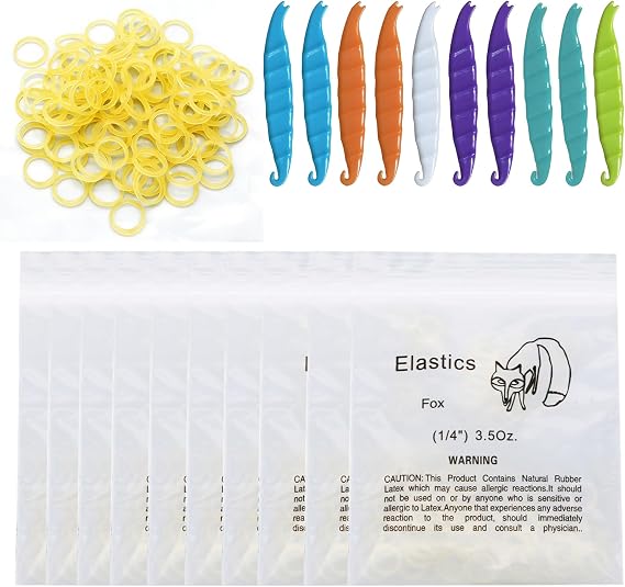 10 Bag/1000Pcs Various Sizes Orthodontic Rubber Bands Orthodontic Elastic Orthodontic Supply (1/4" 3.5 OZ)