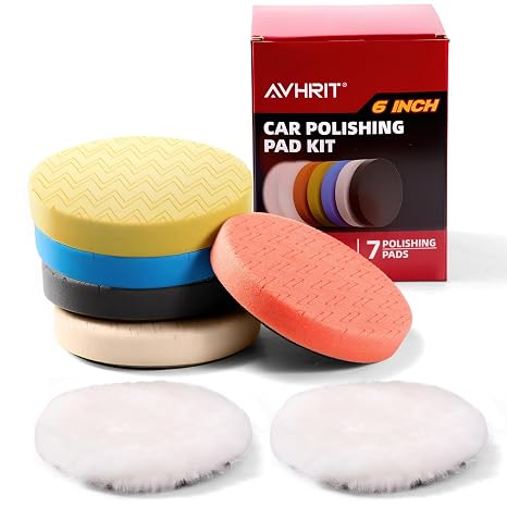 7 PCS Car Detailing Polishing Pad Set for Buffer Polisher