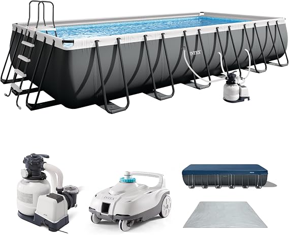 INTEX Ultra XTR 24ft x 12ft x 52in Above Ground Swimming Pool Set Bundle