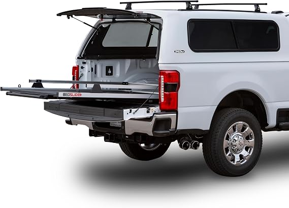 BEDSLIDE 1000 Classic Sliding Truck Bed Organizer, 63 x 47-Inch, Capacity 1000 lbs, Truck Bed Storage Drawer, Fits Toyota Tundra, No Drill Brackets, Years 2022-2024, Silver