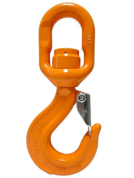 7 Ton X100 Alloy Swivel Bearing Hoist Hook with Latch Load Rotation Device