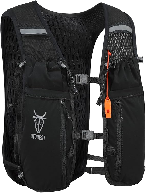 UTOBEST Running Vest Lightweight Hydration Pack 10L UTR110 | 7 Pockets,Large Phone Holder,Max Breathability For Summer,Comfort Fit,Dual Hydration System,for Trail,Marathon,Hiking