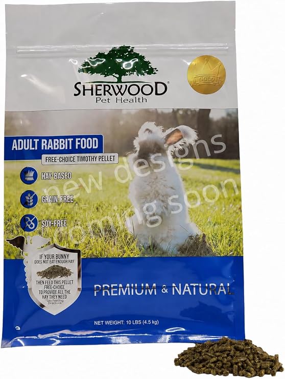 Sherwood Pet Health Adult Rabbit Food Timothy Hay Free-Choice 10lbs Hay-Based, Grain and Soy-Free for Better Digestion