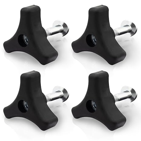 4 Sets Lawn Mower Handle Bolts, Triangle Knob Handle Screw Bolt, Universal Lawnmowers Handle Wing Nut and Bolt, for Honda & Most Lawn Mower Machine Accessories Supplies