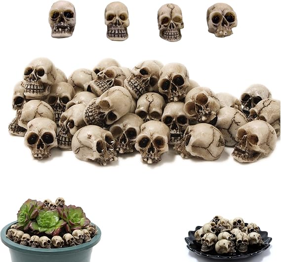 20 Pieces Skull Decoration Mini Skull Resin Model Ornaments Halloween