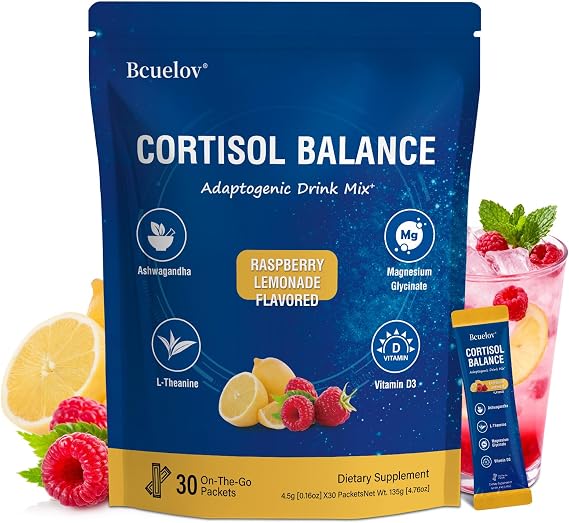 Calm Cortisol Powdered Drink Mix, Cortisol Reducer and Sleep Aid Supplement