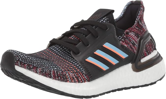adidas Unisex-Child Ultraboost 19, Black/Glow Blue/Coral, 4