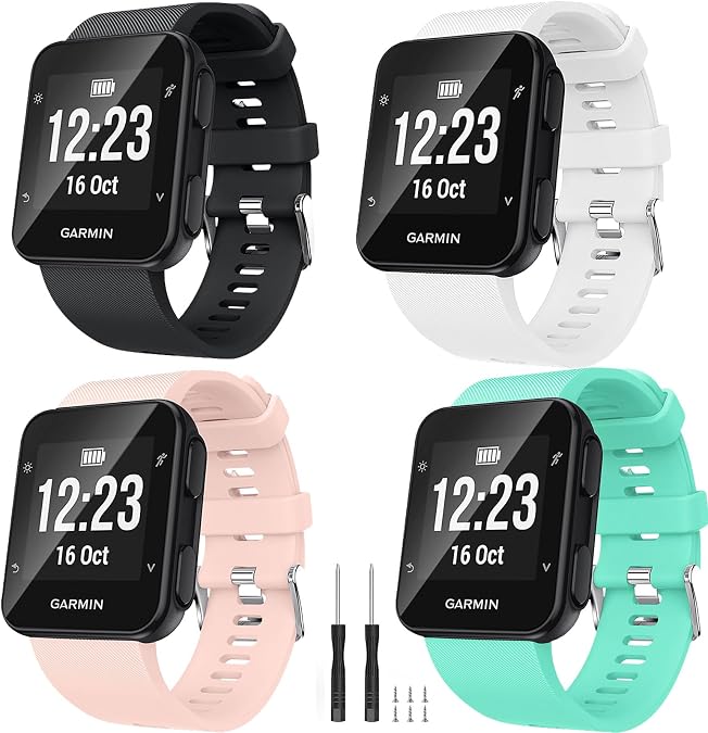 for Garmin Forerunner 35 Watch Band Replacement, Soft Silicone Strap Wristband Compatible with Forerunner 35 Smartwatch
