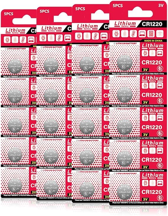 20Count CR1220 Lithium Batteries 3V DL1220 LM1220 ECR1220 1220 Button Cell Batteries