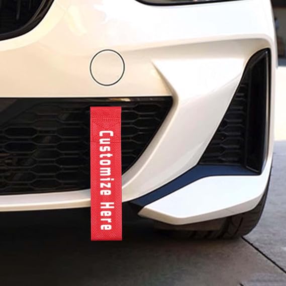 Custom Tow Strap, Personalized Text & Logo Towing Strap for Cars, Race Car Accessories, Universal Fit for Front Bumper Tow Hook