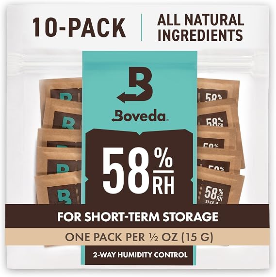 Boveda 58% Humidity Control Packs, Size 4, 10-Pack Protects Up to 12 oz