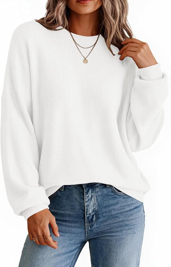 Zeagoo Oversized Sweater for Women 2026 Crewneck Long Sleeve Fall Clothes