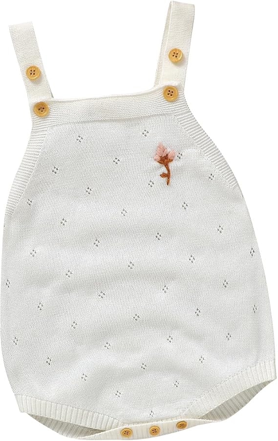 Newborn Baby Girls Cotton Bodysuit Infant Sleeveless Embroidered Romper