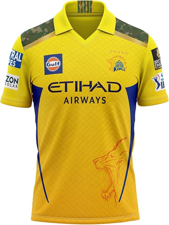 Chennai Cricket Fan Jersey - 100% 速乾ポリエステル - 名前のパーソナライズ