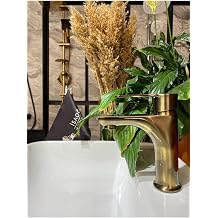 İSAOĞLU YAPI Antik Gold Royal Lavabo Bataryası Antik Eskitme Lavabo Musluğu Mat Altın Batarya Banyo Musluk