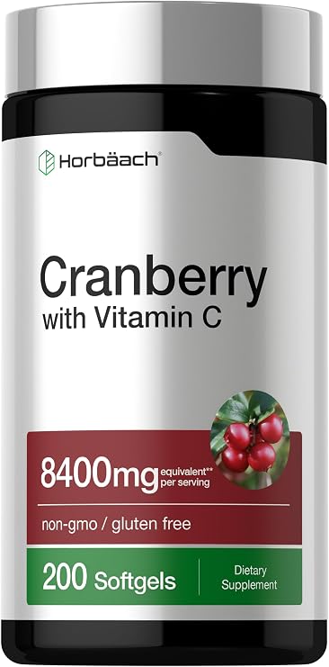 Horbaach Cranberry Pills for Women and Men | 200 Softgels