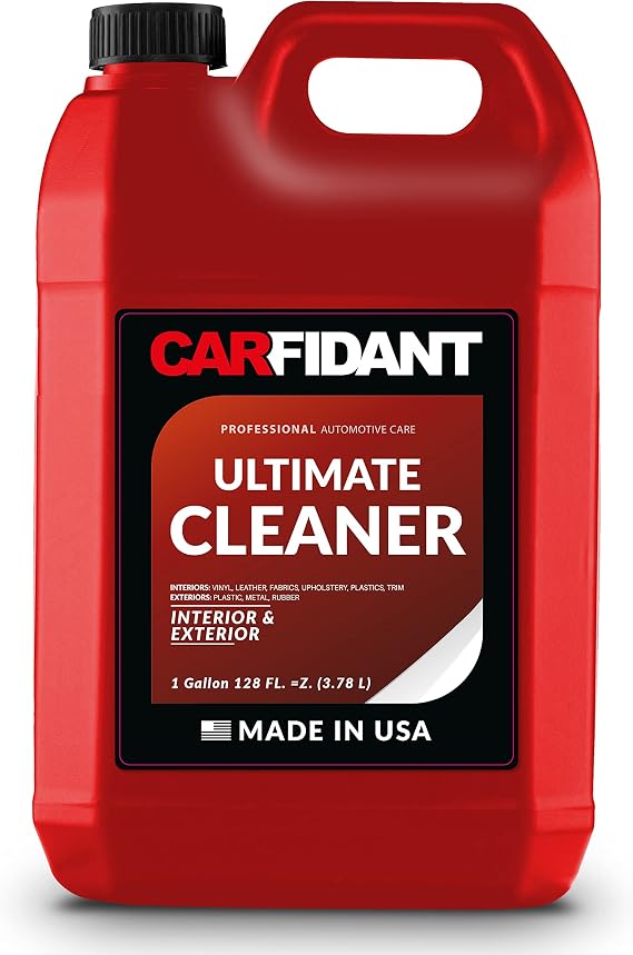 Carfidant Car Interior Cleaner Stain Remover & Odor Eliminator No Residue Finish Safe on Leather, Fabric, Carpet & Plastic Detailing Spray with Microfiber Towel 128oz