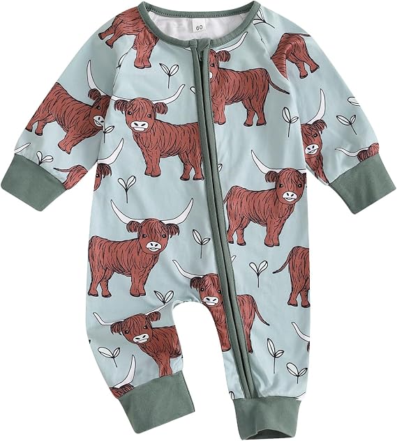 Western Baby Boy Clothes Highland Cow Newborn Onesie New to the Herd Outfit