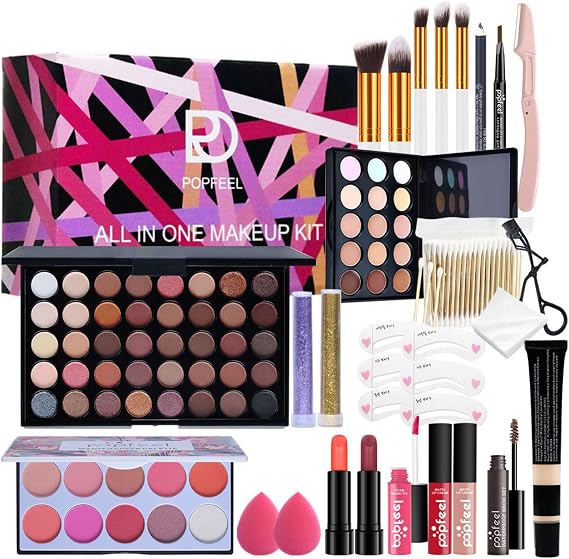 28Pcs Makeup Kit Complete Cosmetic Makeup Palette Set Beauty Makeup Kit - Ideal Cosmetic Gift for Lips and Face - BOX05A