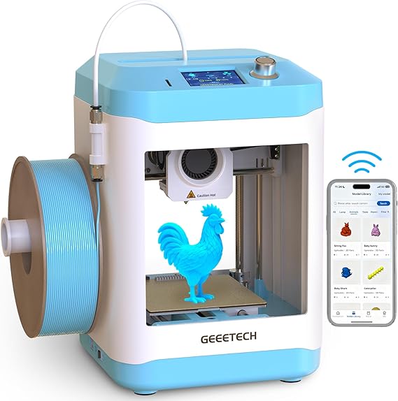 Geeetech Smart 3D Printer for Kids and Beginners with WiFi APP Control | High Speed and Quality Printing, Fully Assembled and Auto Leveling