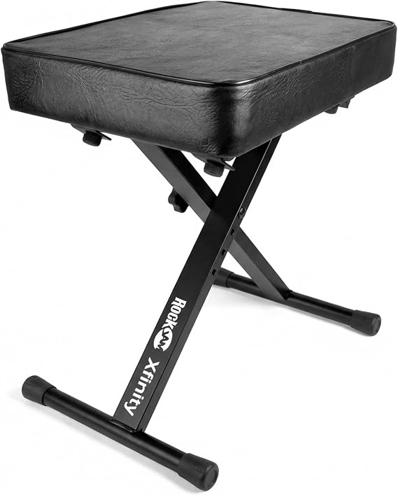 RockJam RJKBB100 Adjustable Padded Piano Bench, Keyboard Stool