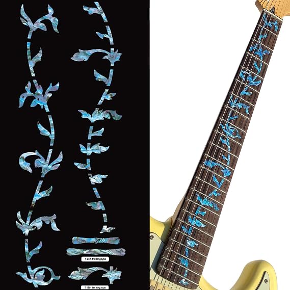 Inlaystickers Fret Markers for Guitars - Tree Of Life - Abalone Blue