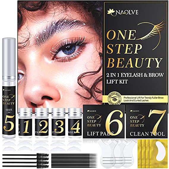 Lash Lift Kit, Eyebrow lamination kit, Eyelash Lift Kit, Brow Lamination Kit, Eyelash Perm Kit, Lasts for 6-8 Weeks, for Beginners and Professional