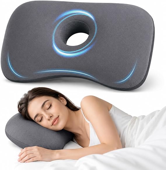 Ear Piercing Pillow for Side Sleepers,Memory Foam Ear Hole Pillow