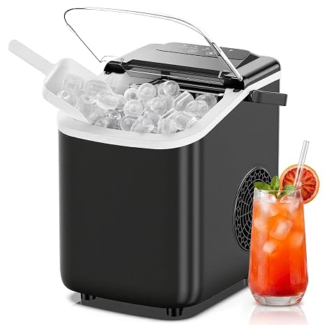 NEWBULIG Ice Maker, Countertop Ice Machine with Handle