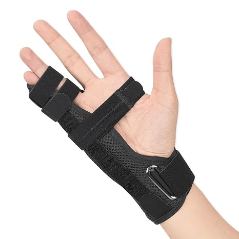 Pinky Finger Splint, 4th or 5th Fingers Splint for Boxer’s Fracture, Arthritis, Tendonitis, Metacarpal Support Hand Brace Fits Left or Right Hand, L