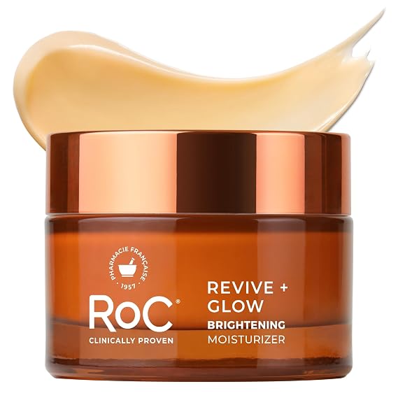 RoC Multi Correxion Revive + Glow 10% Vitamin C Face Moisturizer, 1.7 oz | Anti-aging gel cream moisturizer for face, instant glow, 24 hour hydration, non-comedogenic, sensitive skin, packaging varies