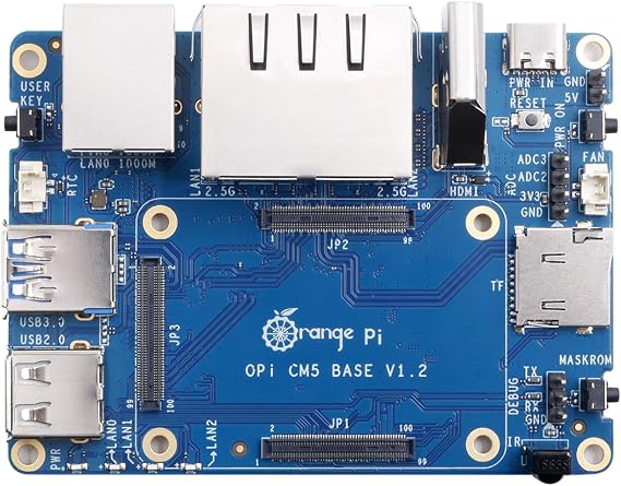 Orange Pi CM5 Base Board - Rich Interface, Two 2.5G High-Speed LAN, One Gigabit LAN, 3 * 100 Pin and Four Camera Ports