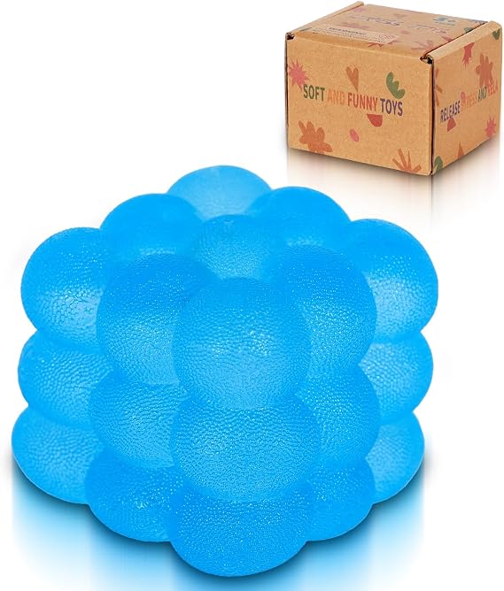6cm Blue Bubble Squishy Cube Slow Rising Fidget Toy | Soft TPR, Rounded Surface, squeeze toy, calm hands, stress relief, focus support, home, class, travel, kids and adults