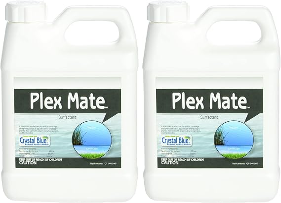 Plex Mate Aquatic Surfactant for Herbicides Quart- Non-Ionic, Increase Product Coverage, Increase Product Penetration, Increase Product Effectiveness (Pack of 2)