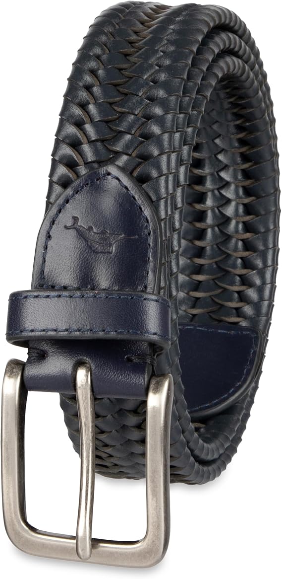 Tommy Bahama Men's Braided Leather Belt, Fully Adjustable Stretch Comfort Design for Relaxed, Everyday Style