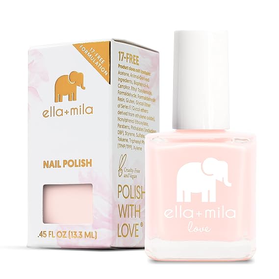 ella+mila Vegan Nail Polish - Quick Dry & Chip Resistant (Barely Pink)