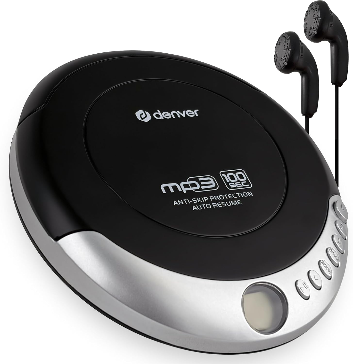 Denver Tragbarer CD-Player DMP-391 - Walkman - Anti-Schock-Funktion Mit Bassverstärkungssystem - mit Kopfhörer