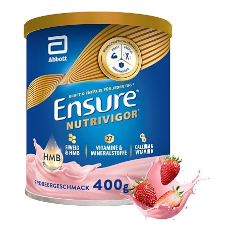 Ensure NutriVigor Strawberry 400g Food Supplement Shake: Proteins 27 Vitamins & Minerals Vitamin C Vitamin D Zinc and Magnesium – For a healthy balanced diet Dietary supplement shake: proteins vitamin C vitamin D zinc magnesium and more - for strength energy and immunity