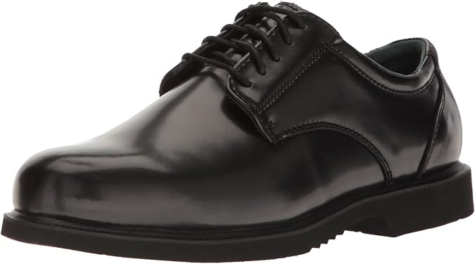 Thorogood Uniform Classics Oxford Dress Shoes for Men Featuring High-Shine Leather, Removable EVA Comfort Insole, and Slip-Resistant Blown Rubber Outsole
