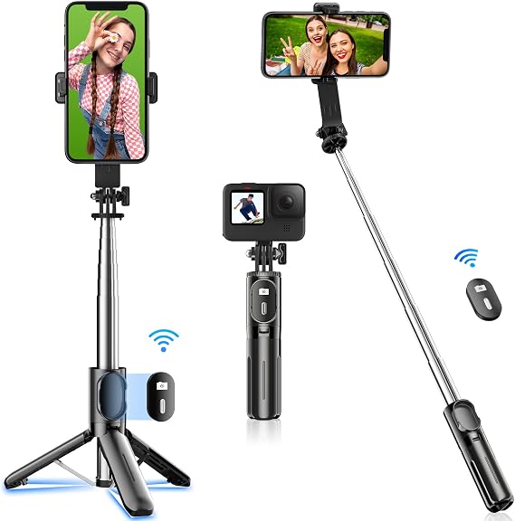 Selfie Stick, Industry First Selling Mini, Stable Model, Smartphone Stand, Tripod, Smartphone & Digital Camera Compatible, Compatible with iPhone & Android, Compact, Selfie Stick with Remote Control