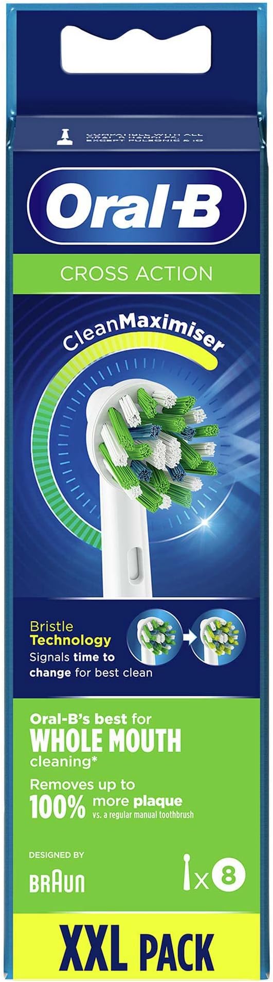 Oral-B Crossaction Set 8 fırçalı CleanMaximiser teknolojisi, 8 adet